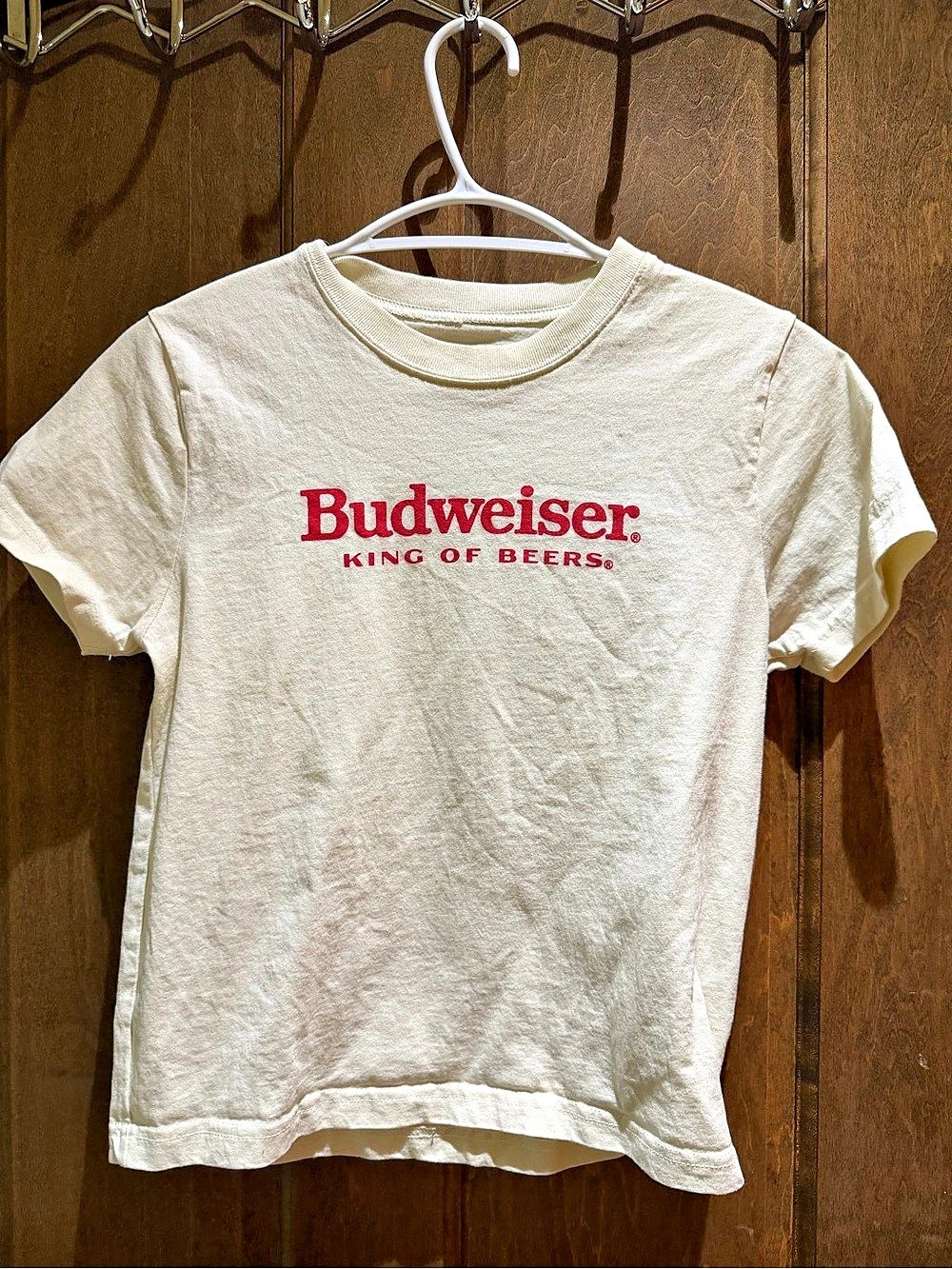 Budweiser King of Beers Graphic Tee White & Red Small